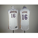 nba los angeles Lakers #16 gasol white[revolution 30]