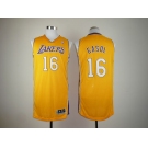 nba los angeles Lakers #16 gasol yellow[revolution 30]