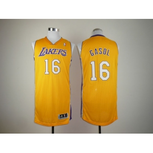 nba los angeles Lakers #16 gasol yellow[revolution 30]