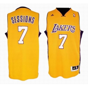 nba los angeles Lakers #7 sessions yellow[sessions][2011 swingman revolution 30]