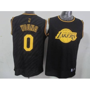 nba los angeles lakers #0 young black[gold lettering fashion]