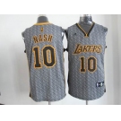 nba los angeles lakers #10 nash grey[static fashion swingman]