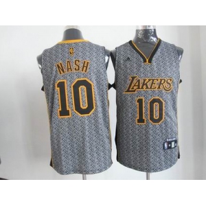 nba los angeles lakers #10 nash grey[static fashion swingman]
