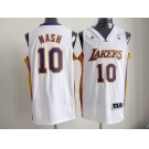 nba los angeles lakers #10 nash white[revolution 30 swingman]