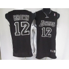nba los angeles lakers #12 brown black(black number)