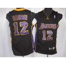 nba los angeles lakers #12 brown black(purple number)