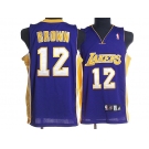 nba los angeles lakers #12 brown blue