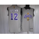 nba los angeles lakers #12 brown grey