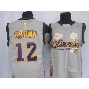 nba los angeles lakers #12 brown grey(commemorative edition)