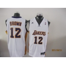nba los angeles lakers #12 brown white[2011 revolution 30]