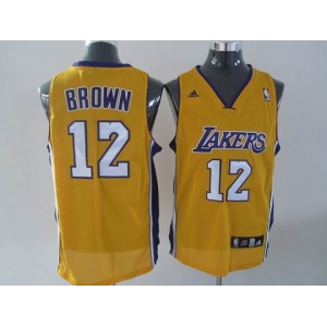 nba los angeles lakers #12 brown yellow(fans edition)