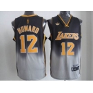 nba los angeles lakers #12 dwight howard black-grey