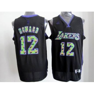 nba los angeles lakers #12 dwight howard black[camo fashion swingman]