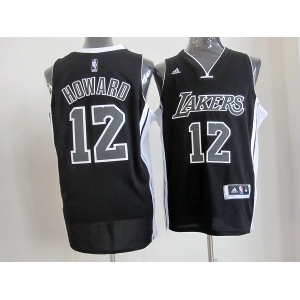 nba los angeles lakers #12 dwight howard fullblack[revolution 30 swingman]