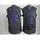 nba los angeles lakers #12 dwight howard grey[black strip]