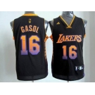 nba los angeles lakers #16 gasol black[limited edition]