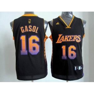nba los angeles lakers #16 gasol black[limited edition]