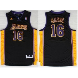 nba los angeles lakers #16 pau gasol black revolution 30 swingman purple number 2013 new style]