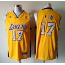 nba los angeles lakers #17 lin yellow[revolution 30 swingman]