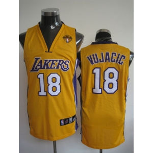 nba los angeles lakers #18 vujacic yellow