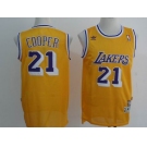 nba los angeles lakers #21 cooper yellow