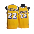nba los angeles lakers #22 baylor m&n yellow