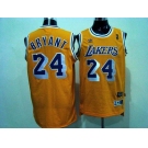 nba los angeles lakers #24 bryant m&n yellow[purple number swingman]