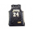 nba los angeles lakers #24 kobe bryant black throwback gold number