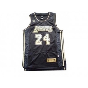 nba los angeles lakers #24 kobe bryant black throwback gold number