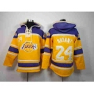 nba los angeles lakers #24 kobe bryant purple-yellow[pullover hooded sweatshirt]