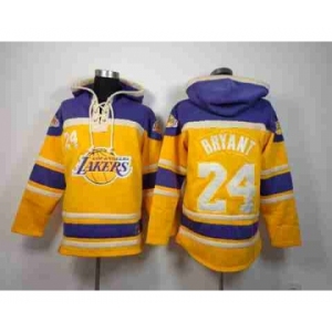 nba los angeles lakers #24 kobe bryant purple-yellow[pullover hooded sweatshirt]