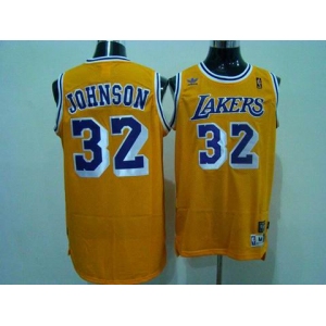 nba los angeles lakers #32 johnson m&n yellow[swingman]