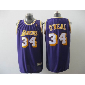 nba los angeles lakers #34 o'neal purple