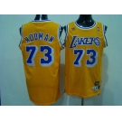 nba los angeles lakers #73 rodman m&n yellow[swingman]