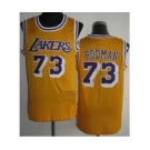 nba los angeles lakers #73 rodman yellow[m&n]