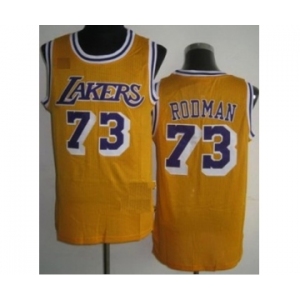 nba los angeles lakers #73 rodman yellow[m&n]