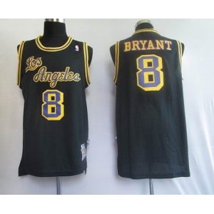 nba los angeles lakers #8 bryant m&n black