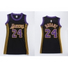 NBA Women Lakers #24 Kobe Bryant Black(Purple No.) Dress Stitched Jerseys