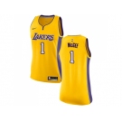 Women Nike Los Angeles Lakers #1 JaVale McGee Gold NBA Swingman Icon Edition Jersey
