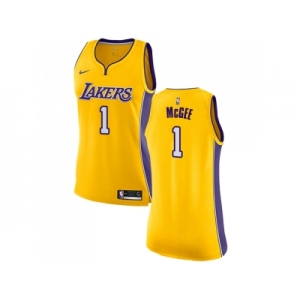 Women Nike Los Angeles Lakers #1 JaVale McGee Gold NBA Swingman Icon Edition Jersey