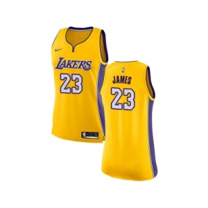 Women Nike Los Angeles Lakers #23 LeBron James Gold NBA Swingman Icon Edition Jersey
