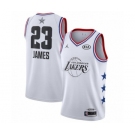 Women's Los Angeles Lakers #23 LeBron James Swingman White 2019 All-Star Game Basketball Jersey