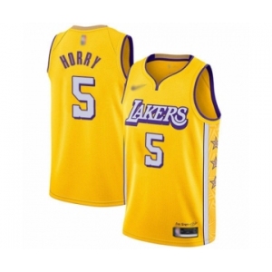 Women's Los Angeles Lakers #5 Robert Horry Swingman Gold Basketball Jersey - 2019-20 City Edition