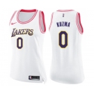 Women's Nike Los Angeles Lakers #0 Kyle Kuzma Swingman White Pink Fashion NBA Jersey