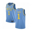 Women's Nike Los Angeles Lakers #1 JaVale McGee Authentic Blue Hardwood Classics NBA Jersey