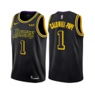 Women's Nike Los Angeles Lakers #1 Kentavious Caldwell-Pope Swingman Black NBA Jersey - City Edition