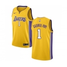Women's Nike Los Angeles Lakers #1 Kentavious Caldwell-Pope Swingman Gold Home NBA Jersey - Icon Edition