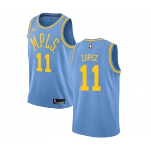 Women's Nike Los Angeles Lakers #11 Brook Lopez Swingman Blue Hardwood Classics NBA Jersey