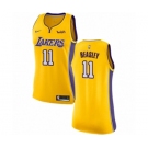 Women's Nike Los Angeles Lakers #11 Michael Beasley Authentic Gold NBA Jersey - Icon Edition