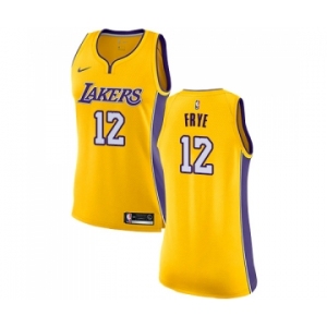 Women's Nike Los Angeles Lakers #12 Channing Frye Authentic Gold Home NBA Jersey - Icon Edition
